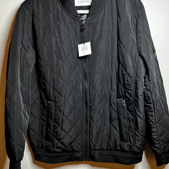 Calvin Klein Quilted Baseball Bomber Jacket Size L - Picture 1 of 5